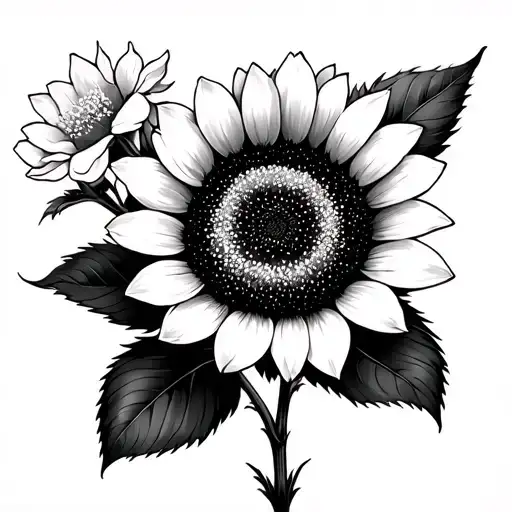 Sunflower Blooming Cherry Blossom