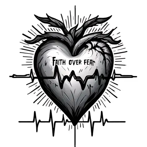 Faith Over Fear Fear With Heartbeat In The Middle