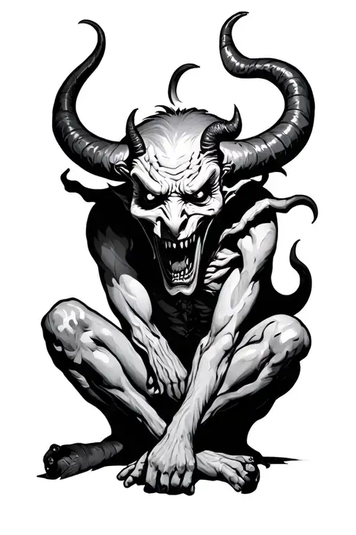 Scary Devil Sitting