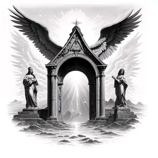 Heavens Gate With An Angel