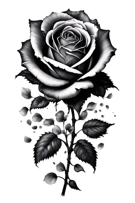 Ocean And Rose Petals