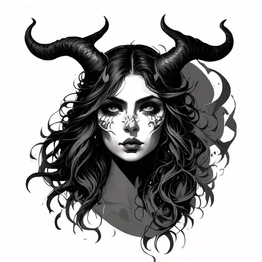 Female Demon Half Human Face