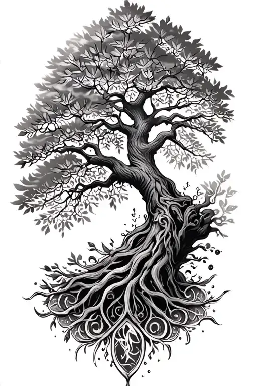 Tattoo Tribal On Arm And Forarm And Leaving On Forarm Space For Tree Of Life