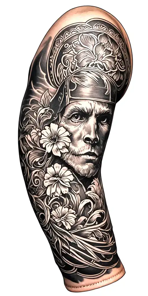 Western Tooled Leather Sleeve