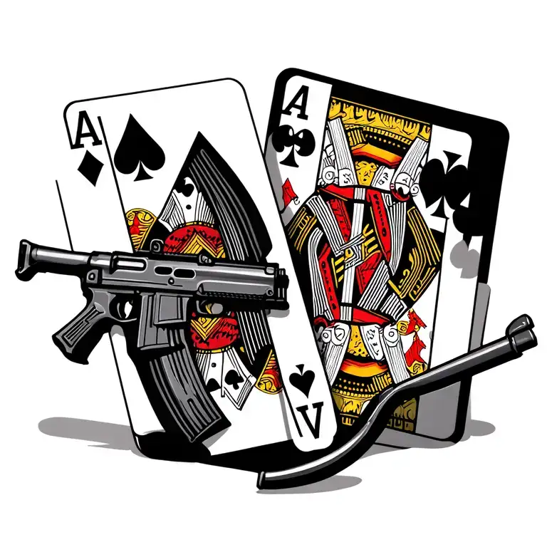 Ak47 Assault Rifle Ace Playing Card King Playing Card