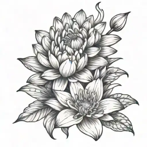 Daisy Flower And Water Lily Flower