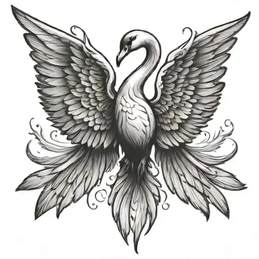 Swan Wing Spread Wings