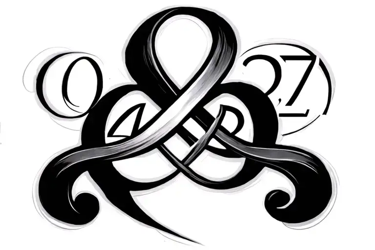Infinite Symbol With Numbers 0427