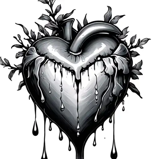 A Heart With Rest In Peace With Tears Dropping