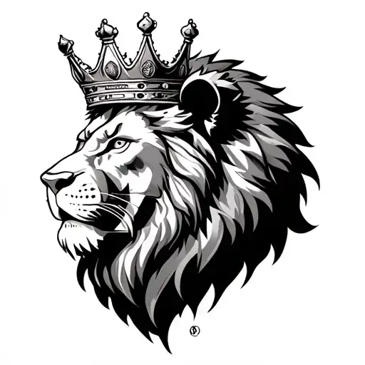 Lion Wearing A Crown Made Of Money