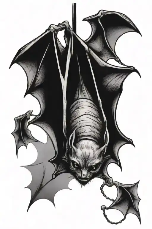 Bat Hanging Upside