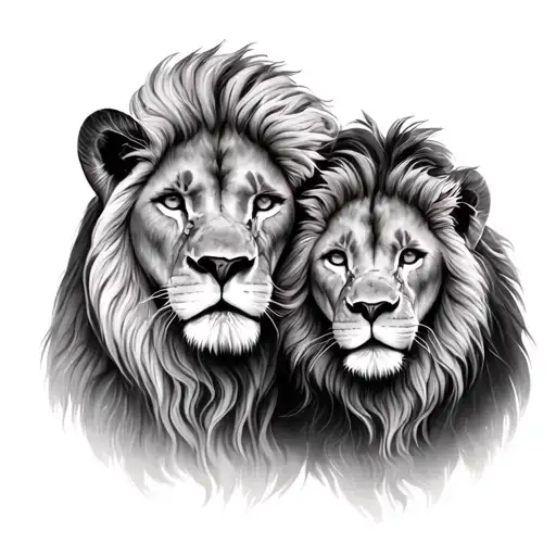 Lion Mother And Daughter