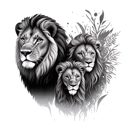 Mother And Daughter Lion