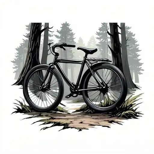 Push Bike In Woods