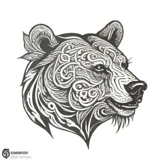 Urnes Style Bear Head Sideways