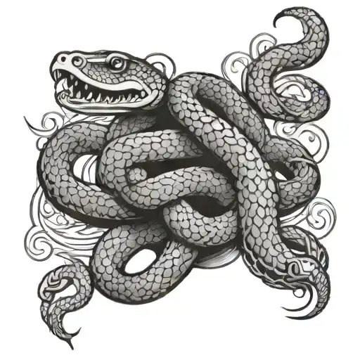 Seven Headed Snake Wrapped Loosely