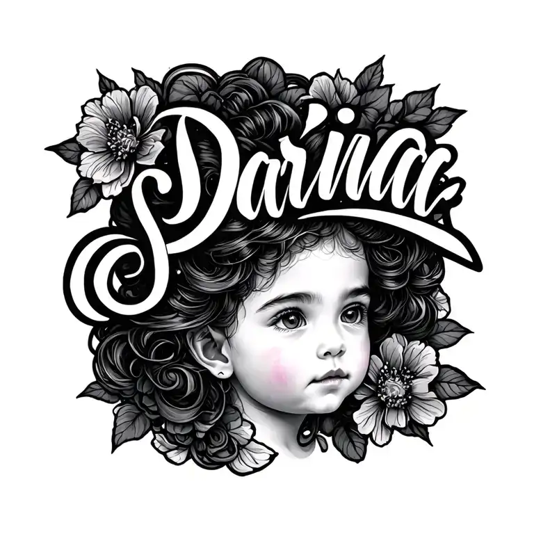 Tattoo With The Name Of The Child Darina