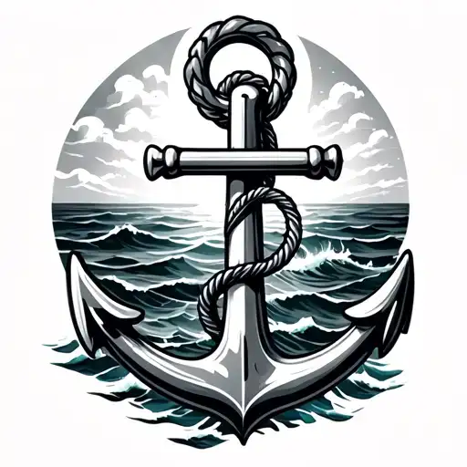 Anchor With Ocean Back Ground