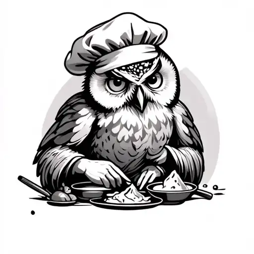 Owl Chef Cooking Up A Storm