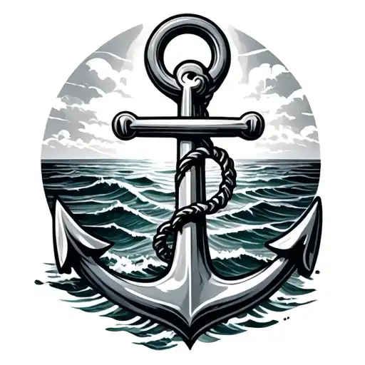 Anchor With Ocean Back Ground