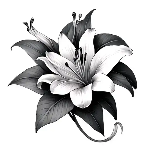 Tiger Lily Flower Intertwined