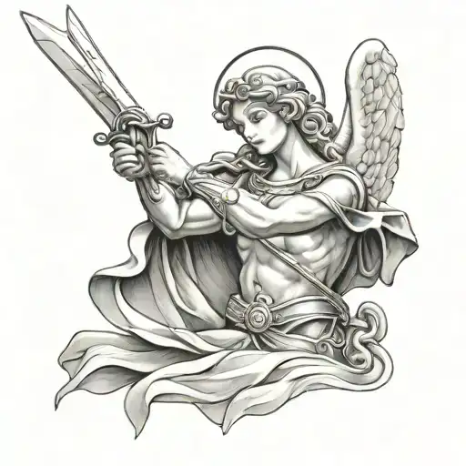Guardian Angel Holding A Sword