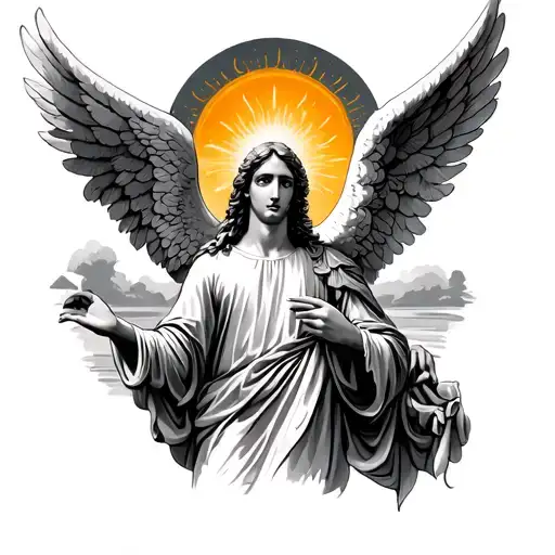 Angel Gabriel With A Sun Representing Summer