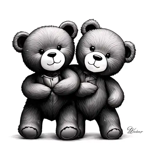 Two Teddy Bears Symbolising Grandpartents