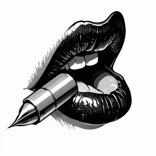 Lips Biting A Bullet