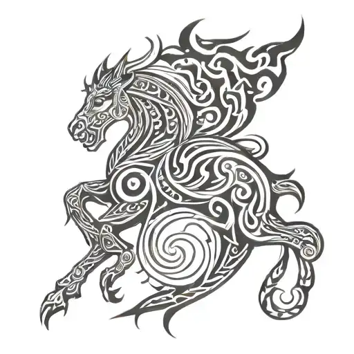 Norse Mythology Tribal Simple Design