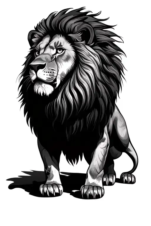 Lion Standing On Hind Legs Profile