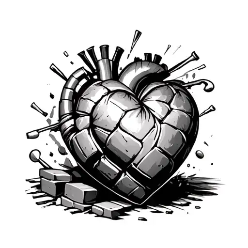 Heart Being Made With Bricks