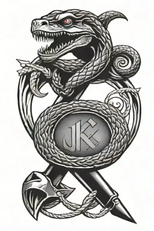 Hammer And Sickle With A Snake
