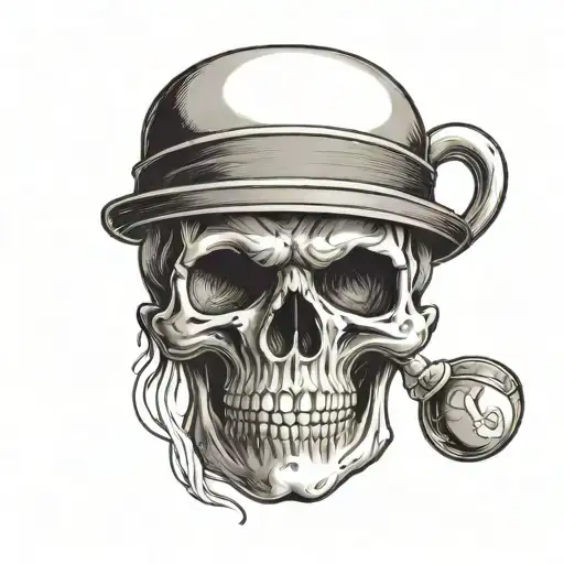 Skull With Coffee Cup