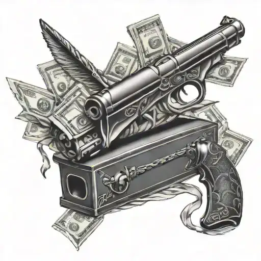 Coffin Gun And Money