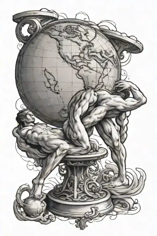 Atlas Holding Up Earth Globe