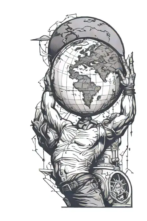 Atlas Holding Up Earth Minimal