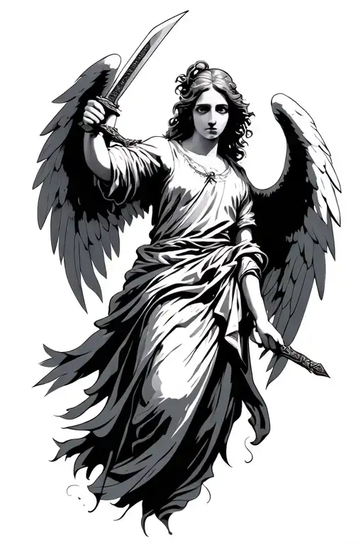 Angel Holding A Sword