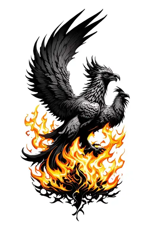 Rising Phoenix Rising From Flames