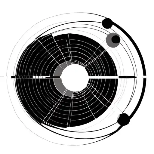 Geometric Filled Circles With Straight Lines Connecting Various
