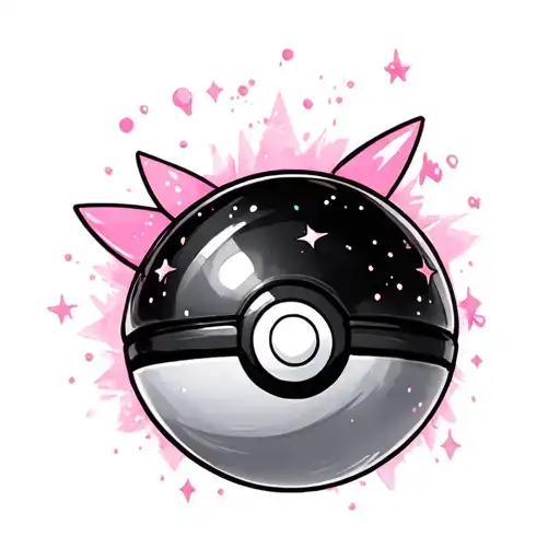 Pokeball With Pink And Sparkles And Girly