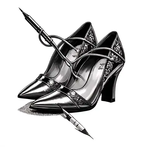 Open Needle Heels Sustained By Hands