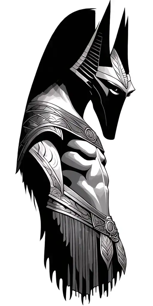 Anubis God Figure Surrounded