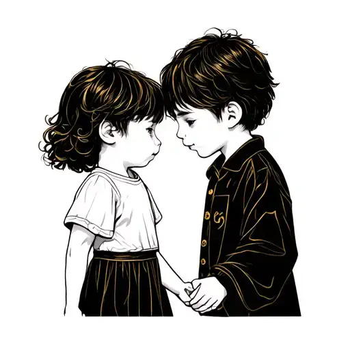 Golden Child Holding Hands
