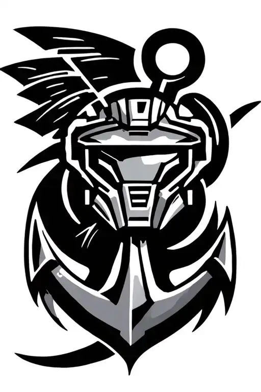 Master Chief Anchor Polynesian Tribal