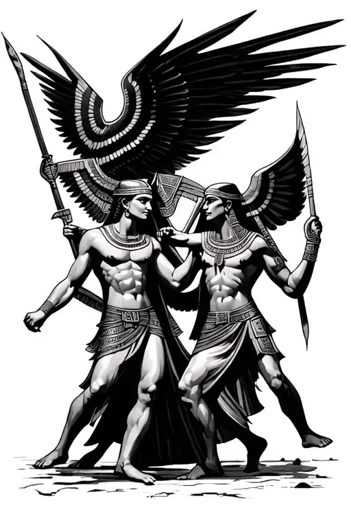 Egyptian Gods Battling