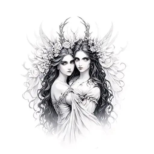 Hades Persephone Posing Together