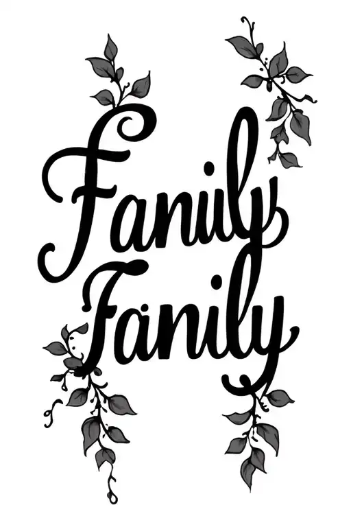 Family Written Vertically Down Forearm With Vines