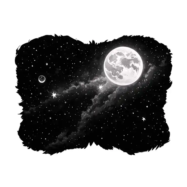 Night Sky Filled With Stars Without Black Shading