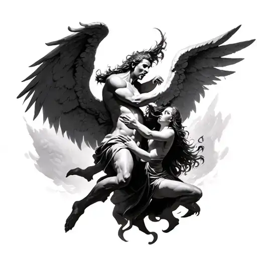 Angels And Demons Fighting